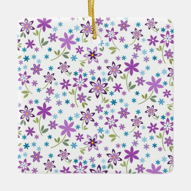 Adorno De Cerámica Xmas Gift Cute Floral Ditsy (Anverso)