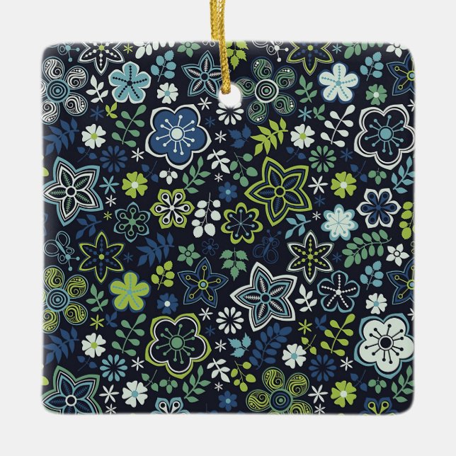 Adorno De Cerámica Xmas Gift Floral 3D Wall Art (Anverso)