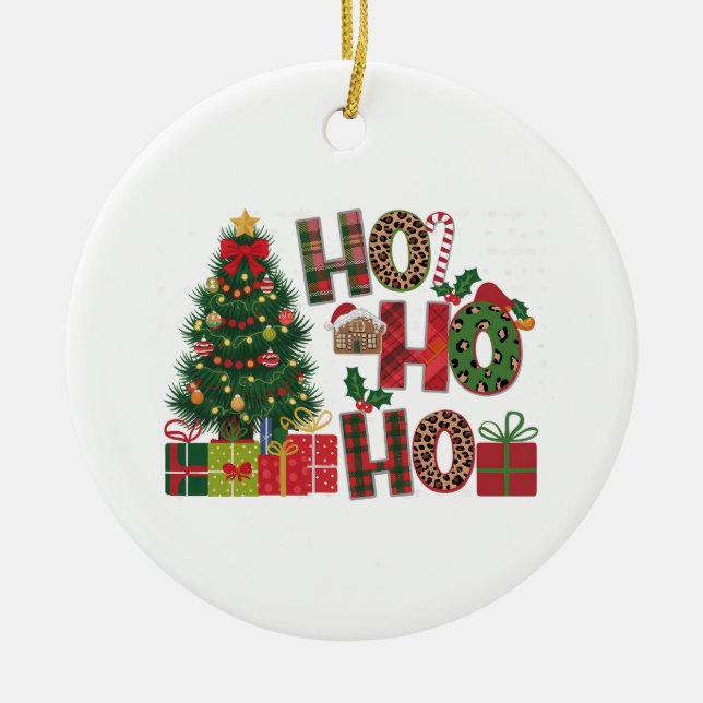 Adorno De Cerámica Xmas Gift Ho Ho (Frente)
