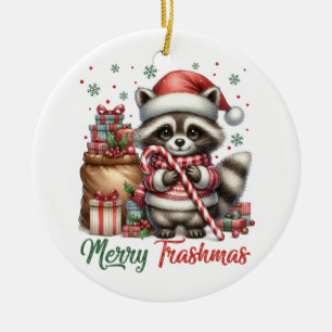 Adorno De Cerámica Xmas Gift Merry Trashmas