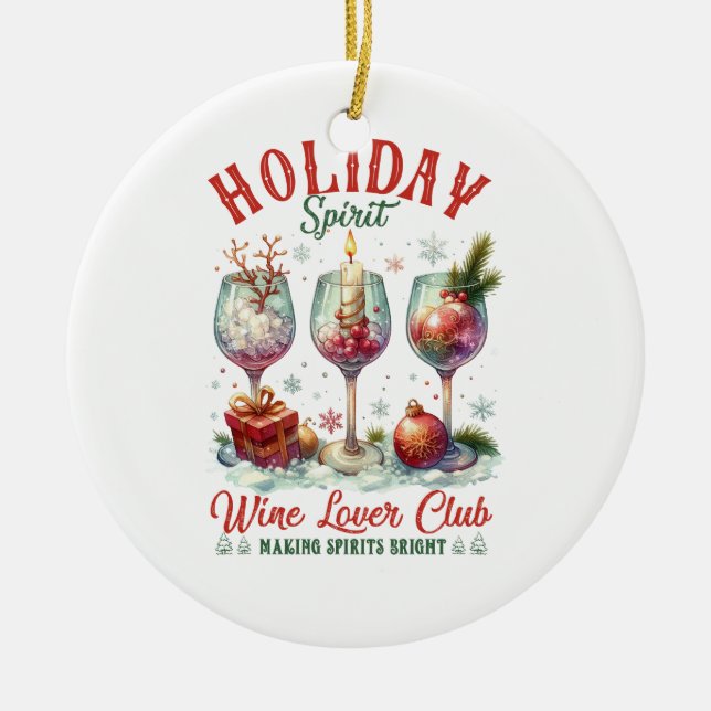 Adorno De Cerámica Xmas Gift Wine Lover Club (Frente)