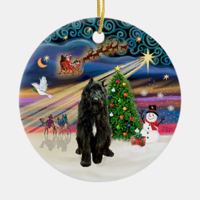 Adorno De Cerámica Xmas Magic - Bouvier (negro) (Frente)