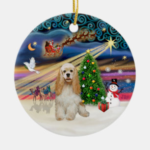 Adorno De Cerámica Xmas Magic - Cocker Spaniel beige