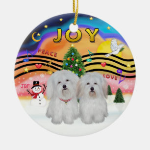Adorno De Cerámica Xmas Music 2 - Coton de Tulear (DOS)