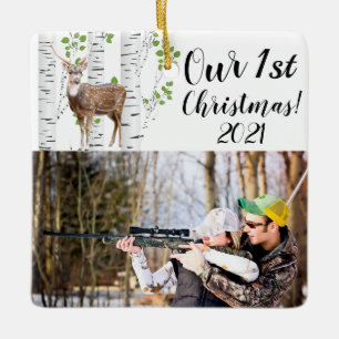 Adorno De Cerámica XMAS Ornament Deer Doe Buck Woodland