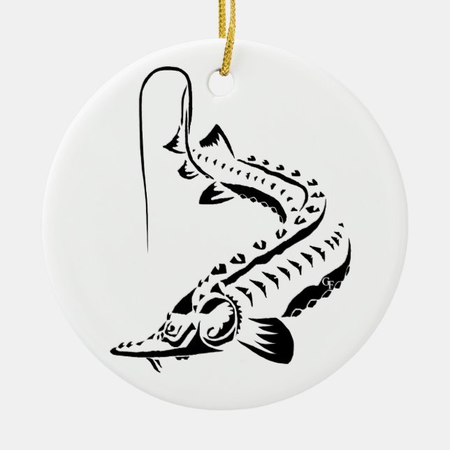 ADORNO DE CERÁMICA >XMAS ORNAMENT -STURGEON FISH -AMU DARYA TRIBUS (Frente)