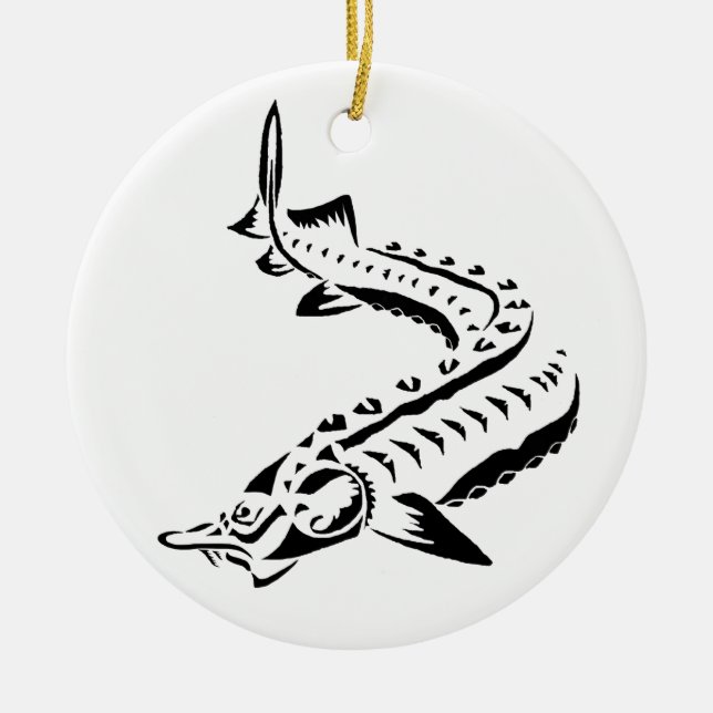 ADORNO DE CERÁMICA >XMAS ORNAMENT -STURGEON FISH-BELUGA TRIBUS (Frente)