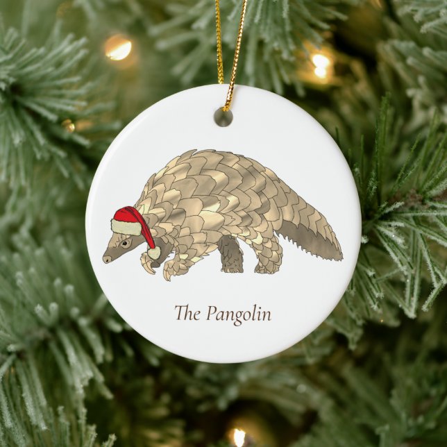 Adorno De Cerámica Xmas Pangolin Endangered Species (Árbol)