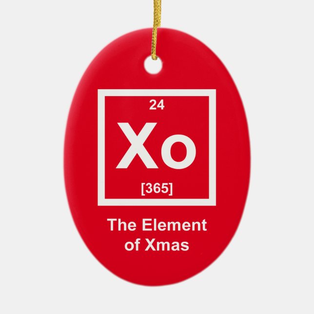 Adorno De Cerámica ¡Xoxo! El Elemento De Las Xmas (Frente)