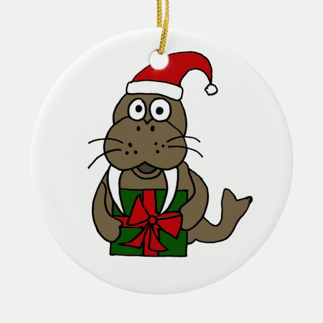 Adorno De Cerámica XX- Navidades Walrus Personalizado (Frente)