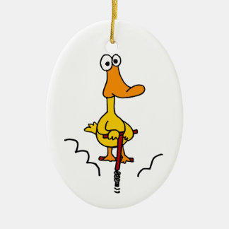 Adorno De Cerámica XX pato divertido en un palillo de Pogo