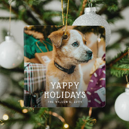 Adorno De Cerámica Yappy Holidays Cute Puppy Dog Navidades