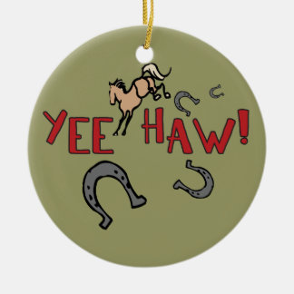 Adorno De Cerámica Yee Haw Bucking Horse