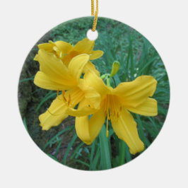 Adorno De Cerámica Yellow Lilies Ornament