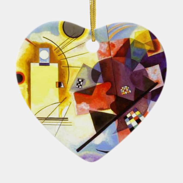 Adorno De Cerámica Yellow Red Blue Kandinsky Abstract Painting (Frente)