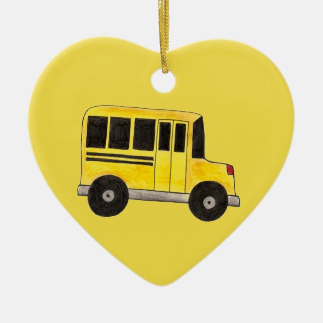 Adorno De Cerámica Yellow School Bus Driver Teacher Education Gift (Frente)
