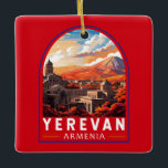 Adorno De Cerámica Yerevan Armenia Viaje de arte<br><div class="desc">Diseño de viaje vectorial retro de Ereván. Ereván,  la capital de Armenia,  está marcada por la gran arquitectura de la era soviética.</div>