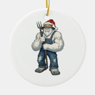Adorno De Cerámica Yeti Abominable Hombre de Nieve Granjero Divertido