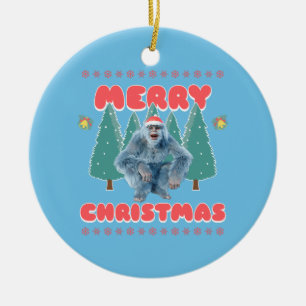 Adorno De Cerámica Yeti Divertido - Feliz Navidad