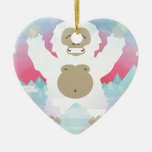 Adorno De Cerámica yeti rosado