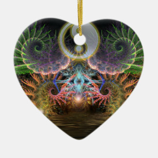 Adorno De Cerámica Yin Yang Fractal Wings Love Ornament