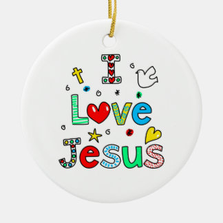 Adorno De Cerámica Yo amo a Jesús