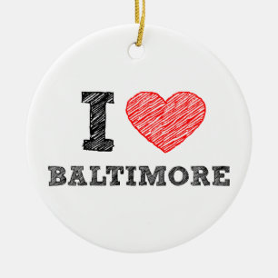 Adorno De Cerámica Yo-Amor-Baltimore