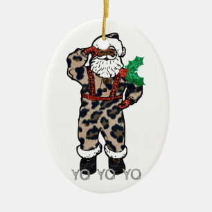 Adorno De Cerámica yo black santa