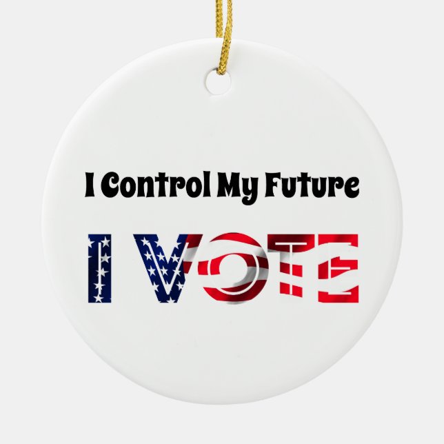 Adorno De Cerámica Yo controlo mi futuro - Yo voto (Frente)
