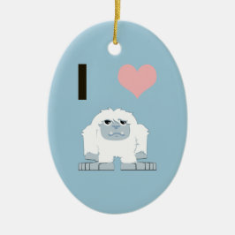 Adorno De Cerámica Yo corazón a Yeti Personalizado lindo Monstruo de 