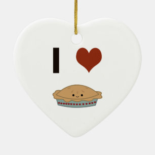 Adorno De Cerámica Yo corazón (amor) Pie