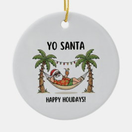 Adorno De Cerámica Yo Santa Divertido Verano Navidad Tropical Fiesta
