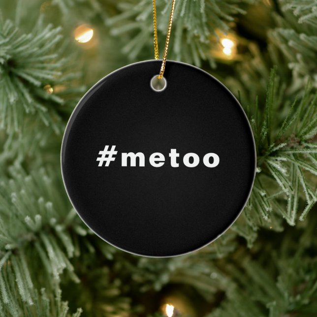 Adorno De Cerámica yo también, #metoo, orgullo blanco negro (Árbol)