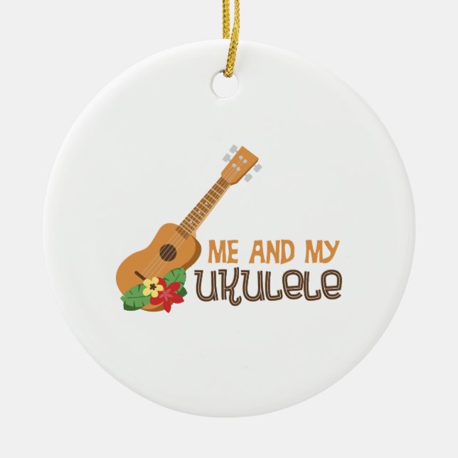 Adorno De Cerámica Yo Y Mi Ukulele (Frente)