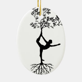 Adorno De Cerámica Yoga/árbol