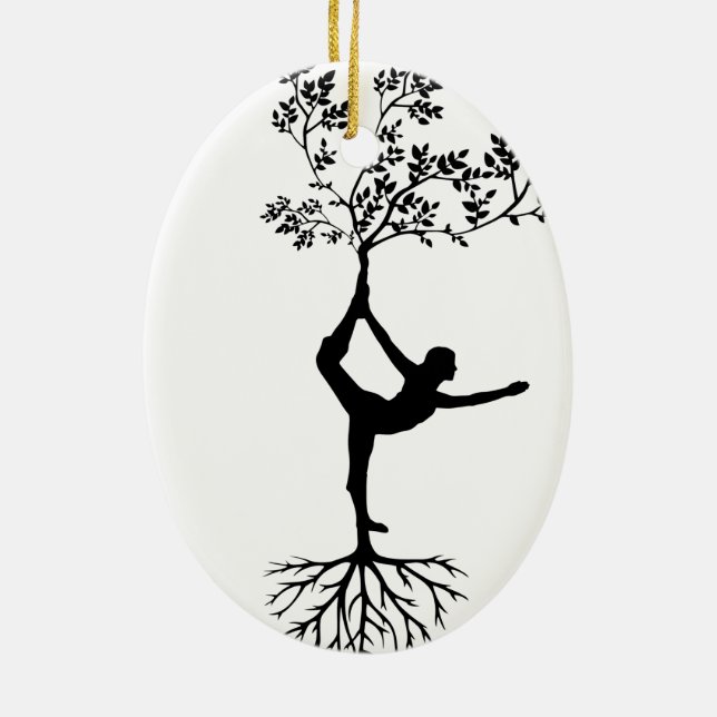 Adorno De Cerámica Yoga/árbol  (Atrás)