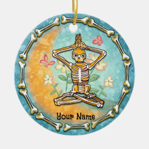 Adorno De Cerámica Yoga de Esqueleto
