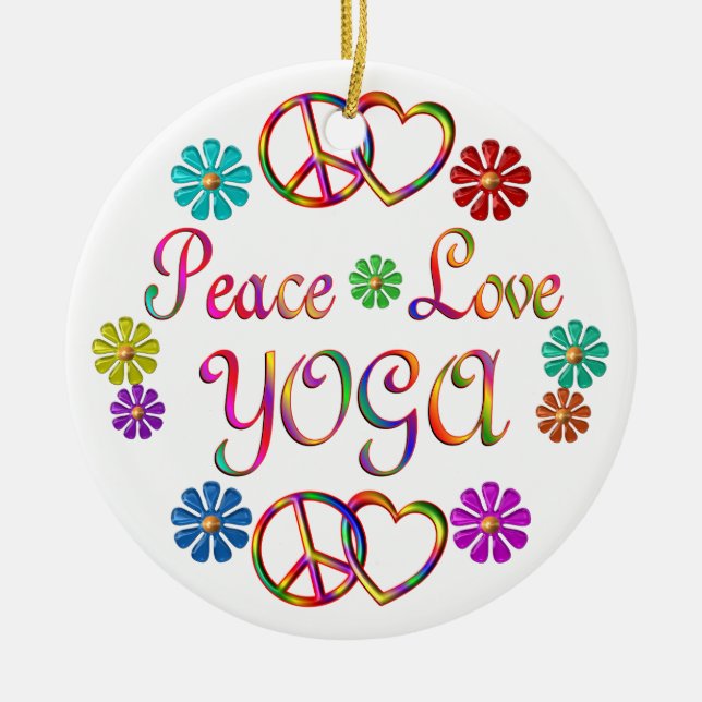 ADORNO DE CERÁMICA YOGA DEL AMOR DE LA PAZ (Frente)