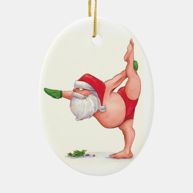 Adorno De Cerámica Yoga Santa Ornament (Atrás)