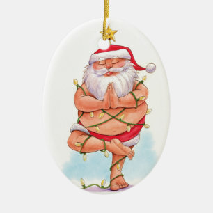 Adorno De Cerámica Yoga Santa Ornament