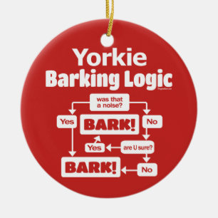 Adorno De Cerámica Yorkie Barking Logic