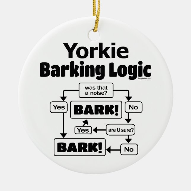 Adorno De Cerámica Yorkie Barking Logic (Frente)