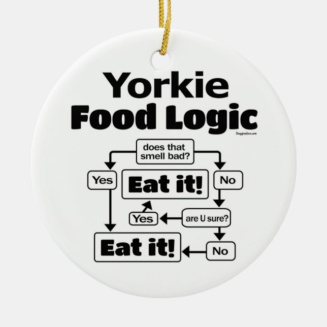 Adorno De Cerámica Yorkie Food Logic (Frente)