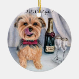 Adorno De Cerámica Yorkie Ornament