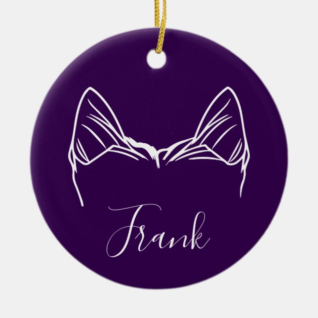 Adorno De Cerámica Yorkie Ornament (Om Logo) (Frente)