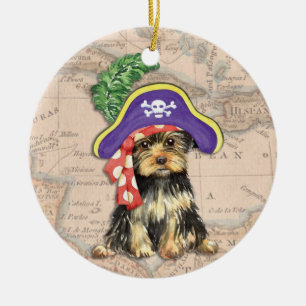 Adorno De Cerámica Yorkie Pirate