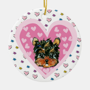 Adorno De Cerámica Yorkie Poo