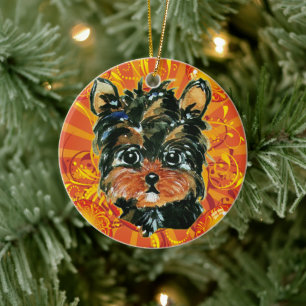 ADORNO DE CERÁMICA YORKIE POO