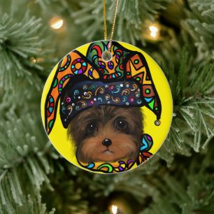 ADORNO DE CERÁMICA YORKIE POO