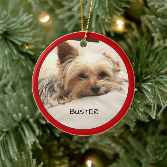 Adorno De Cerámica Yorkie Terrier Dog Personalized  (Árbol)